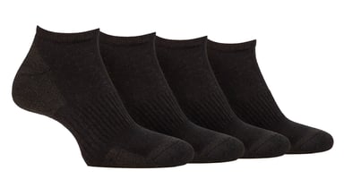 Calcetines de entrenamiento acolchados para hombre | Jeep | Pack de 4 calcetines bajos acolchados y transpirables - Negro