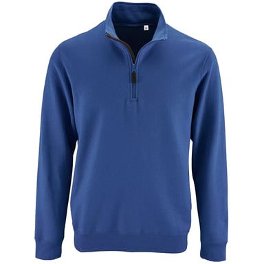 SOLS Mens Stan Contrast Zip Neck Sweatshirt (Royal Blue)