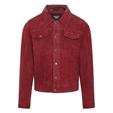 Chaqueta vaquera de cuero estilo camionero de cabra estilo western para hombre - Yangon