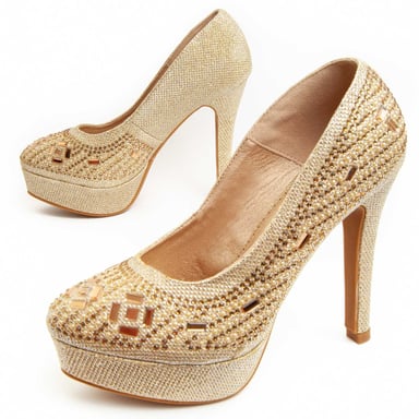 Montevita Zapato De Tacón Unne60 En Dorado