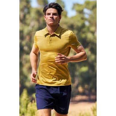 Mountain Warehouse Mens Agra Stripe Polo Shirt (Yellow)