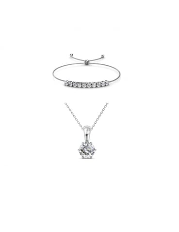 Juego de piedras de nacimiento Crystal Mia - Plata y cristal