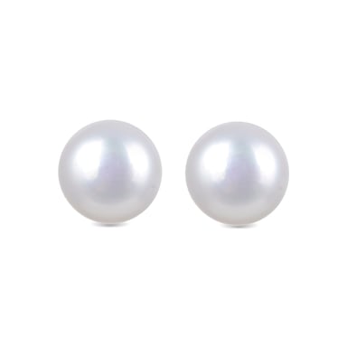 Pendientes Luxenter, essential de plata de ley 925 y perla blanca con acabado en baño de rodio