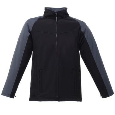 Regatta Uproar Mens Softshell Wind Resistant Fleece Jacket (Black/Seal Grey)