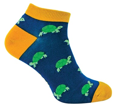 Calcetines Bajos Transpirables para Hombre - Tortugas (Azul Marino)