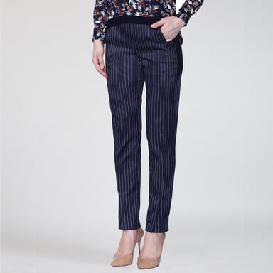 Striped cigarette pants