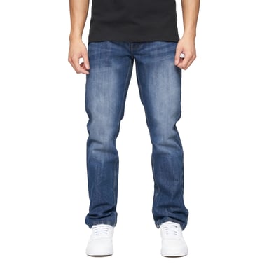 Crosshatch Mens New Techno Denim Embossed Jeans (Stone Wash)