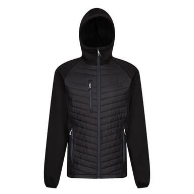 Regatta Mens Navigate Quilted Hybrid Jacket (Black/Seal Grey)