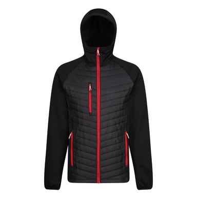 Regatta Mens Navigate Quilted Hybrid Jacket (Black/Classic Red)