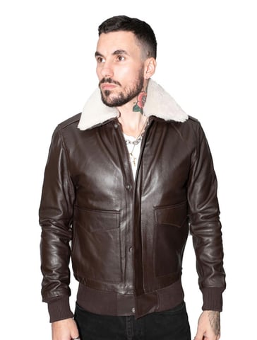 Chaqueta bomber de piel de vaca Air Force A2 para hombre - Montreal