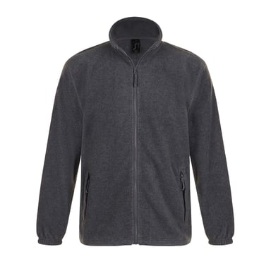 SOLS Mens North Full Zip Outdoor Fleece Jacket (Grey Marl)