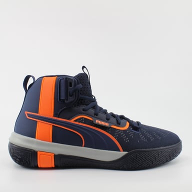 Puma Legacy MM Navy Textile Mens Lace Up Entrenadores 194048 02