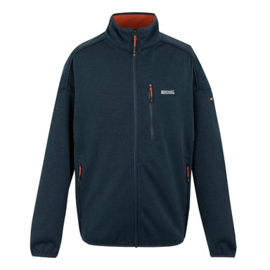 Regatta Mens Kames Full Zip Fleece Jacket (Moonlight Denim/Tangerine Tango)