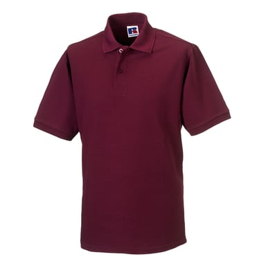 Russell Mens Polycotton Pique Hardwearing Polo Shirt (Burgundy)