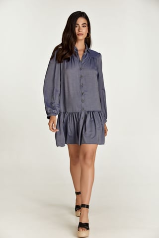 Vestido estilo denim azul con botones