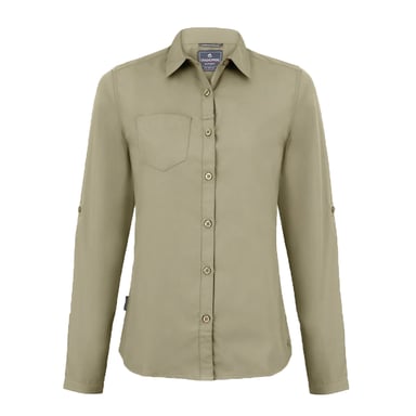 Craghoppers Womens/Ladies Expert Kiwi Long-Sleeved Shirt (Pebble Brown)