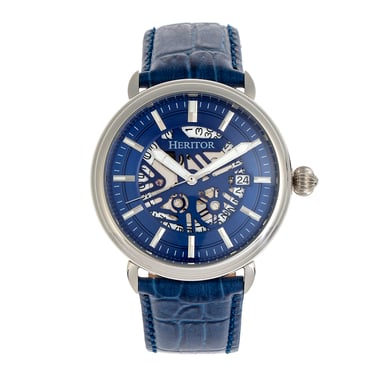 Reloj Automático Heritor Mattias con Correa de Cuero y Fecha