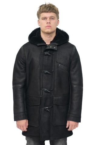 Abrigo de piel de oveja con capucha para hombre en invierno - Montpellier
