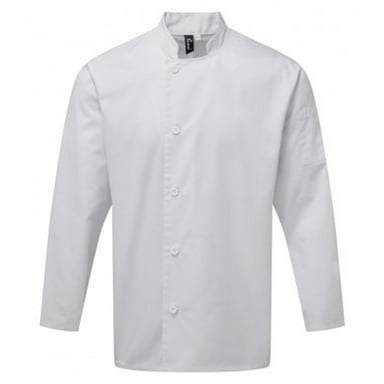 Premier Mens Essential Long-Sleeved Chef Jacket (White)