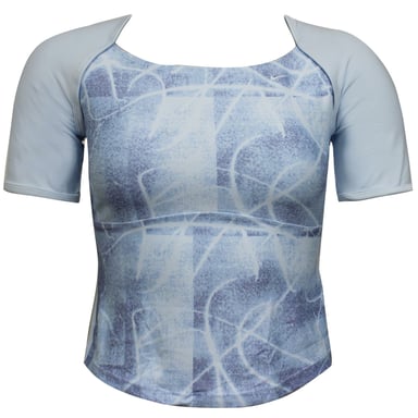 Nike Womens Gym Camiseta recortada Dri-Fit Compression Top Aqua 222818 590