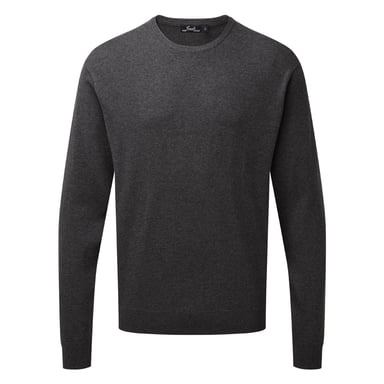 Premier Adults Unisex Cotton Rich Crew Neck Sweater (Charcoal)