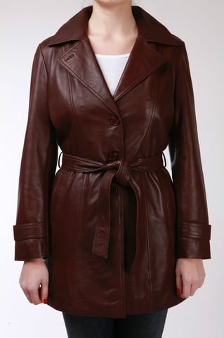 Gabardina con cinturón anudado de largo 3/4 para mujer - Oldbury
