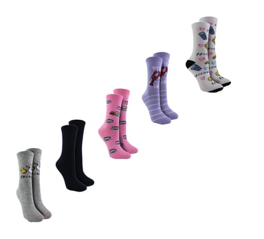 5 Pares Amigos Calcetines para Mujer | Funny Cute Dress Novelty Friendship Socks | Amigos Regalos - Amigos