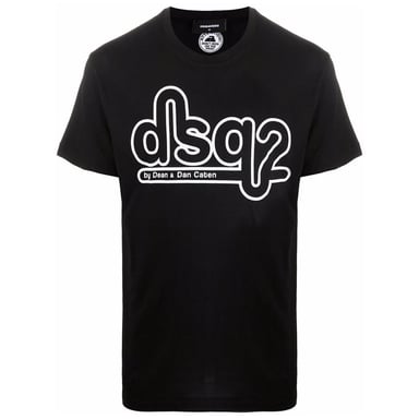 Dsquared2 Cigarrillo Fit Bubble DSQ2 Logo camiseta negra