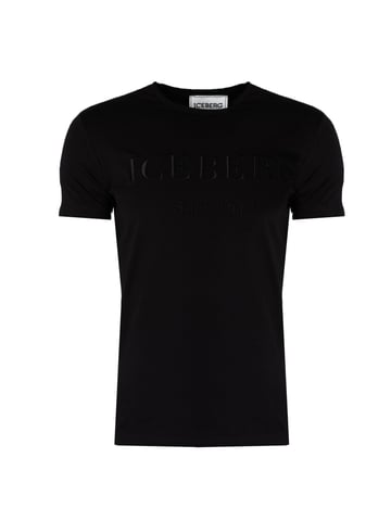 Iceberg T-Shirt C-Neck del hombre negro