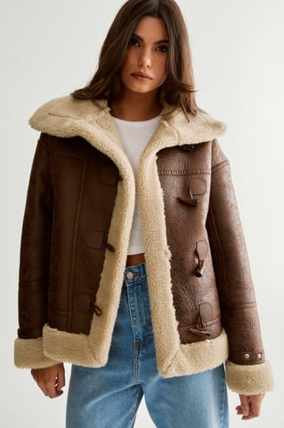 Duffle Front Bonded Fur Aviator