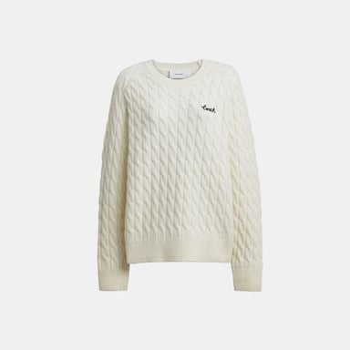 Crewneck Cable Knit Sweater