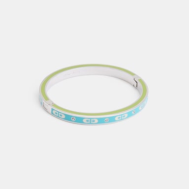 Kissing C Multi Enamel Hinged Bangle