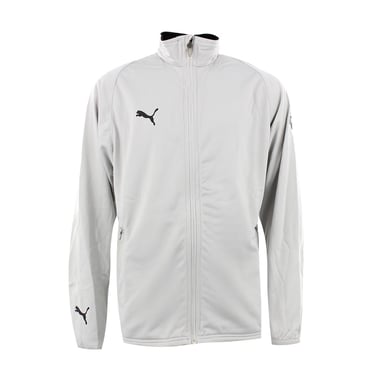 Puma manga larga con cremallera logotipo gráfico chaqueta de pista de niños gris claro 650539 01