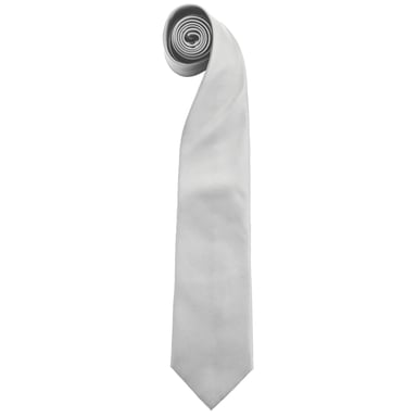 Premier Mens “Colours” Plain Fashion / Business Tie (Silver)