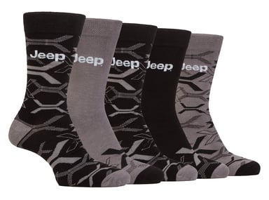 Calcetines de vestir de bambú para hombre | Jeep | Paquete de 5 calcetines transpirables para uso diario - Negro / Carbón