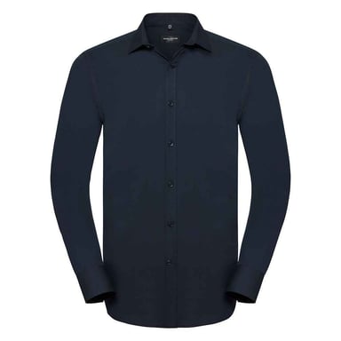 Russell Collection Mens Ultimate Stretch Long-Sleeved Formal Shirt (Bright Navy)