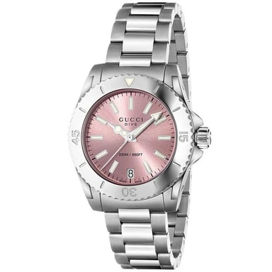Gucci YA136401 Dive Pink Dial Ladies Watch