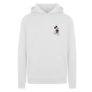 Disney Boys Mickey Mouse Kickin Retro Chest Hoodie (White)