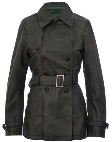 Gabardina de cuero de longitud media para mujer -Oakham