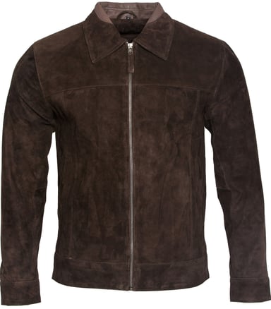 Chaqueta de motociclista de piel de ante de cabra estilo retro