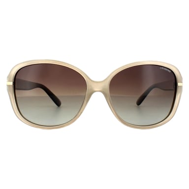 Polaroid mariposa señoras beige havana marrón gradiente gafas de sol polarizadas