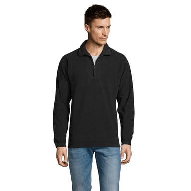 SOLS Unisex Adult Ness Half Zip Fleece Top (Black)