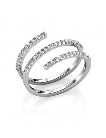 Anillo Espiral - Plata y Cristal