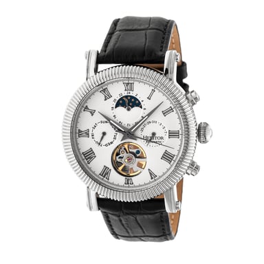 Reloj automático Heritor Winston semiesqueleto con correa de cuero