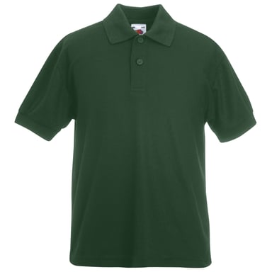 Fruit of the Loom Childrens/Kids Pique Short-Sleeved Polo Shirt (Bottle Green)