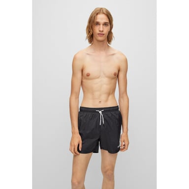 HUGO HAITI Mens Quick-Drying Swim Shorts In Recycled Fabric With Logo