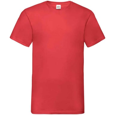 Fruit of the Loom Mens Value V Neck T-Shirt (Red)