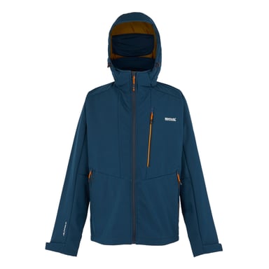 Regatta Mens Hewitts X Colour Block Soft Shell Jacket (Moonlight Denim/Fox)