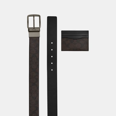 Wide Harness and Card Case Gift Box in Signature