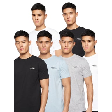 Crosshatch Mens Shivron T-Shirt (Pack of 7) (Multicoloured)